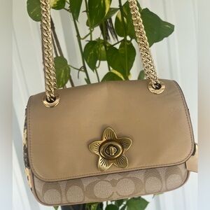 Coach Mini Cassidy Crossbody | Snake Embossed Leather | Satchel | Gold Chain